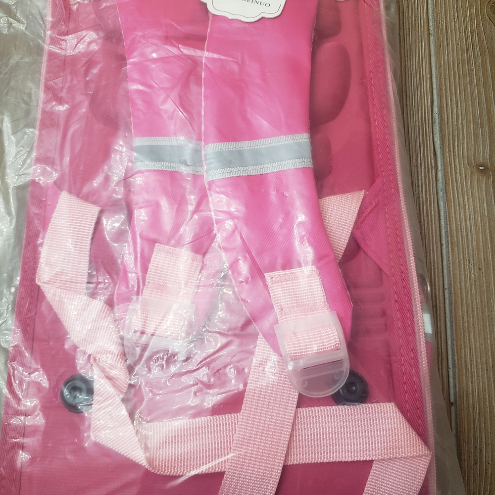 Charming Pink Kids Backpack Princess and Cat 3D